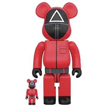Image of Medicom Squid Game 100% & 400% Be@rbrick 2-pack - Guard (Triangle)