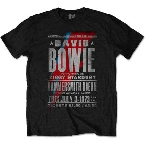 Image of David Bowie - Hammersmith Odeon Unisex Large T-Shirt - Black