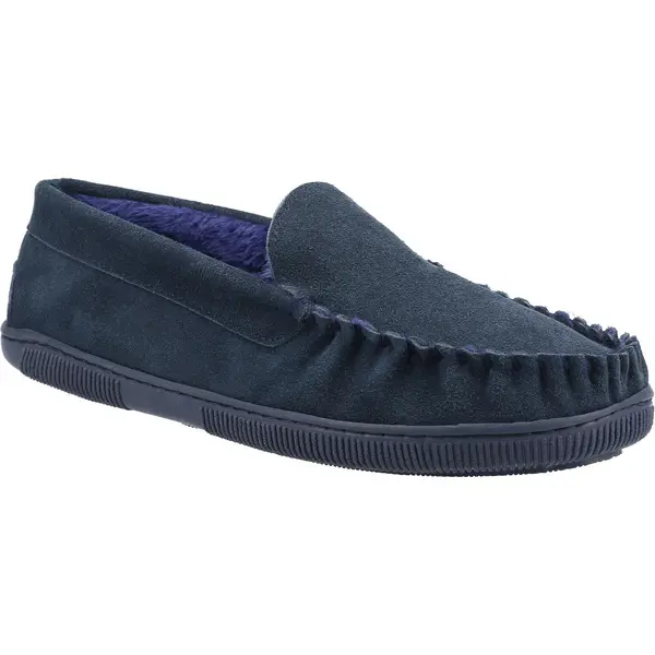 image of Cotswold Mens Sodbury Slip On Moccasin Loafer Slippers - UK 12 Blue male GDE2721NVY12