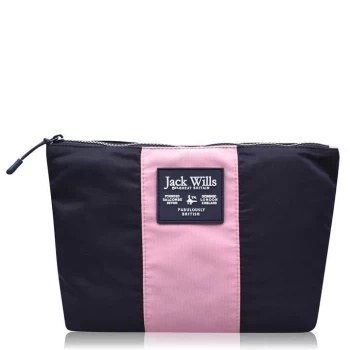 image of Jack Wills Hayle Large Pouch Bag - Pink Navy