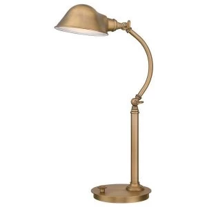 image of LED 7 Light Desk Lamp Antique Brass