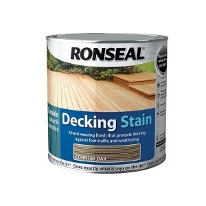 Image of Ronseal Decking Stain Country Oak 2.5 Litre