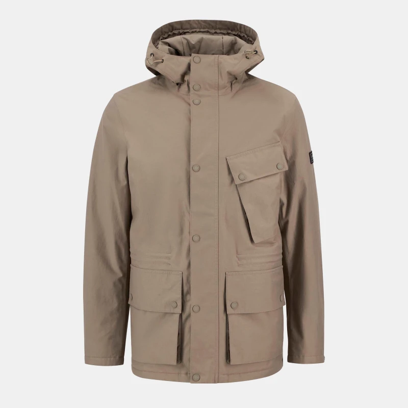 Image of Barbour International Mens Endley Waterproof Hooded Long Sleeve Long Puffer Jacket Brindle BR11 male 2XL