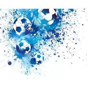 Image of Football Splash Blue Wall Mural - 3.5m x 2.8m