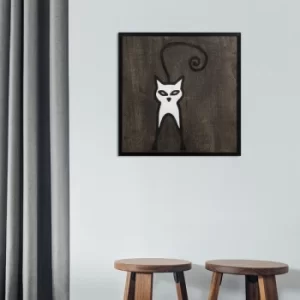 Image of Cat 1 Black White Decorative Wooden Wall Accessory