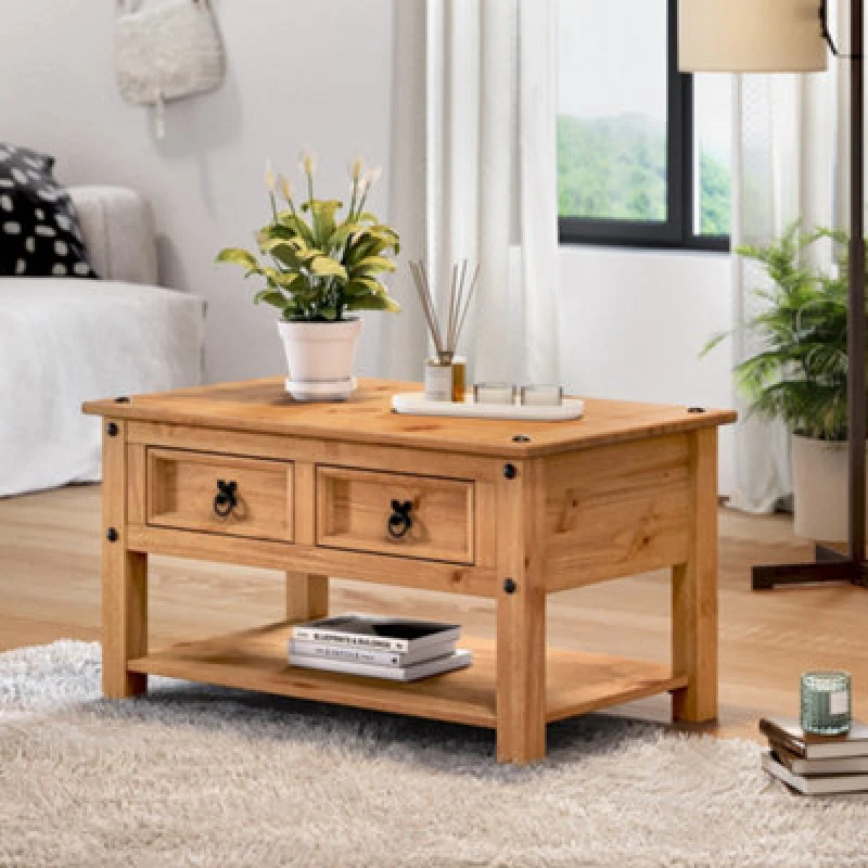 Image of MERCERS FURNITURE Corona 2 Drawer Coffee Table 5060765291001