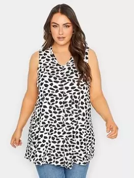 Image of Yours Pleat Swing Vest Heart Markings White/Black, Size 16, Women