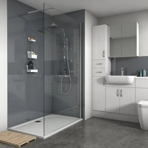 Splashwall Gloss Flint 2 sided Shower Panel kit (L)1200mm (W)1200mm (T)4mm