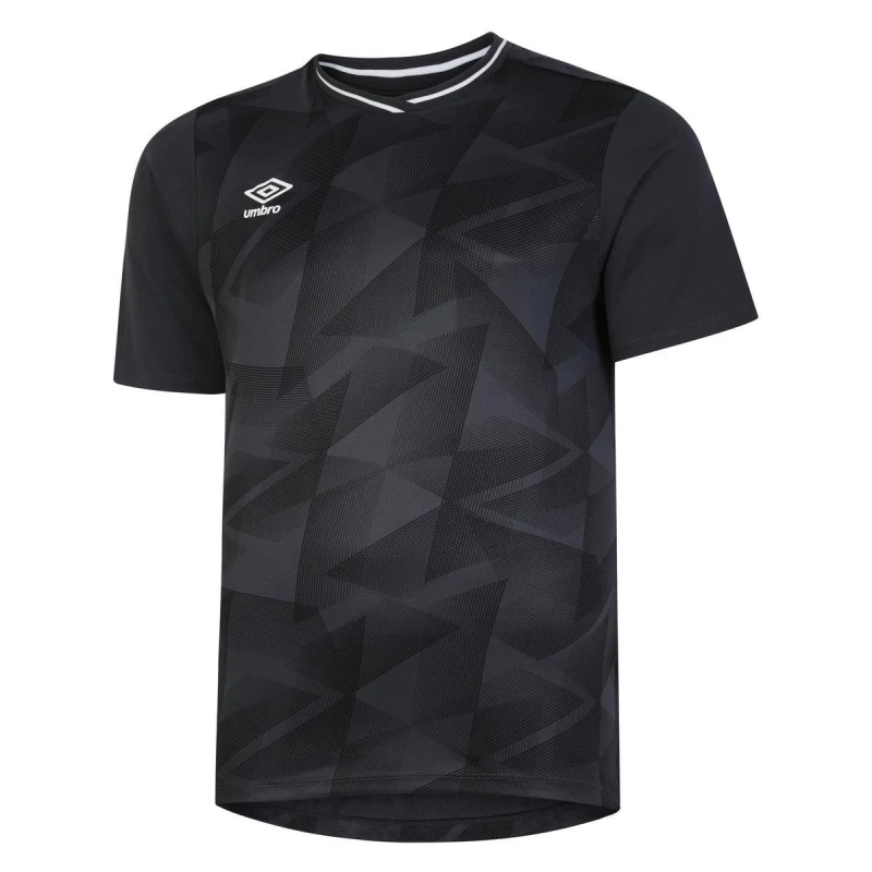 Image of Umbro Umbro Men Triassic Logo Short-Sleeved Jersey in Black Size: Small Black S Male 5063425547036