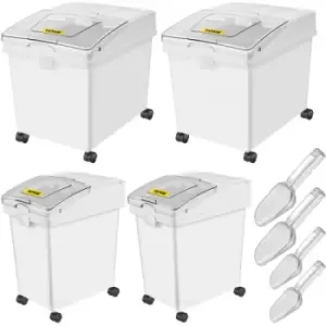 image of 40l*2 + 25l*2 Ingredient Storage Bin Rice Flour Bin With Wheels 8.8 / 5.5 Gallon