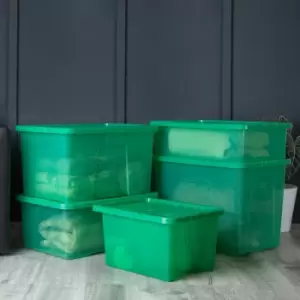 Image of Wham Crystal Set of 5 Assorted Size Boxes & Lids Green