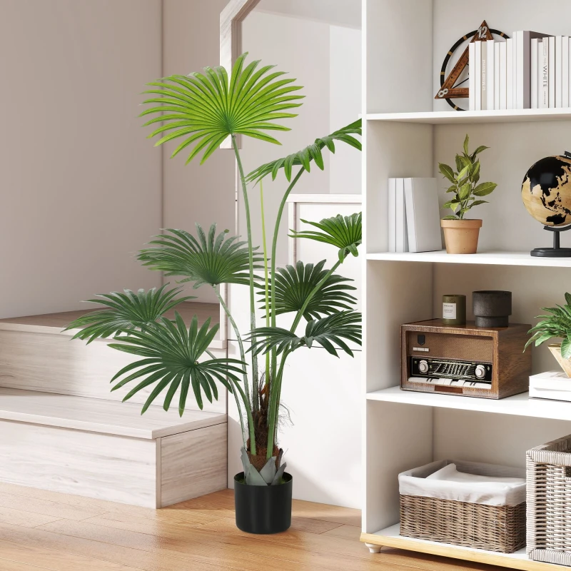 Image of HOMCOM HOMCOM Artificial Plant with PEVA Leaves and Coconut Coir for Home Office in Green Green One Size Unisex 5063603417052