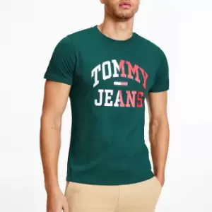 image of Tommy Jeans Mens Entry Collegiate T-Shirt - Rural Green - M