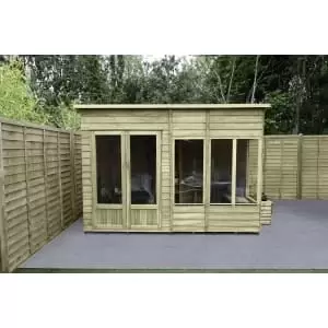 image of Forest Garden Oakley 10 x 6ft Overlap Pent Summerhouse with Assembly