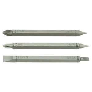 Image of Black & Decker X61383 Double-Ended Phillips / Slotted Screwdriver Bits (Pack 3)