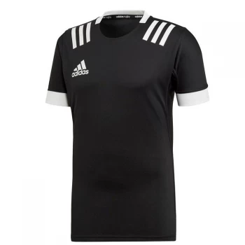 image of adidas 3 Stripe Jersey Mens - Black/White