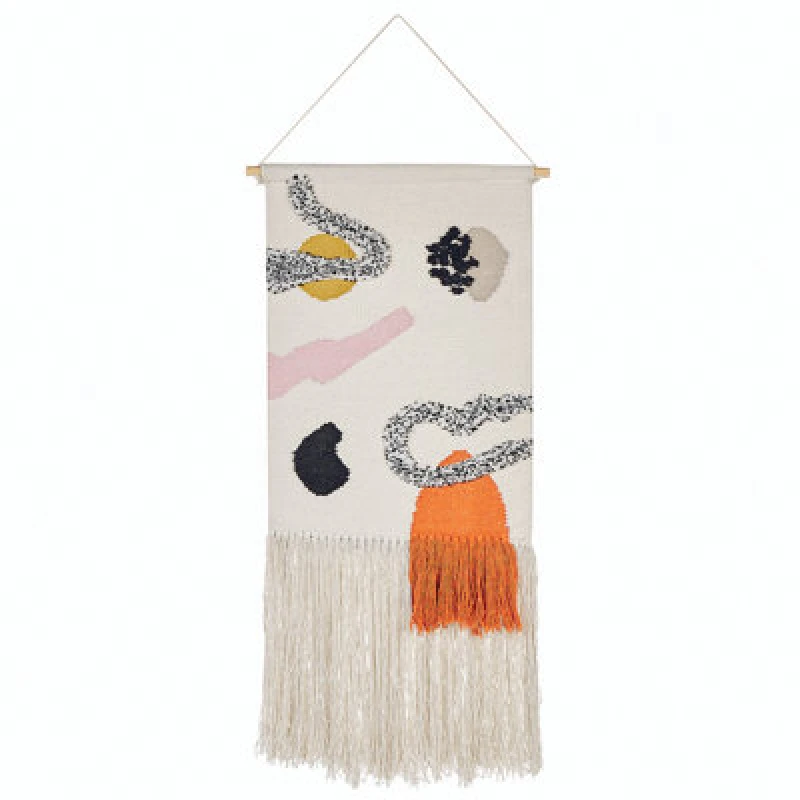 Image of Beliani Fabric Wall Hanging Kalat Cotton 123cm Multicolour