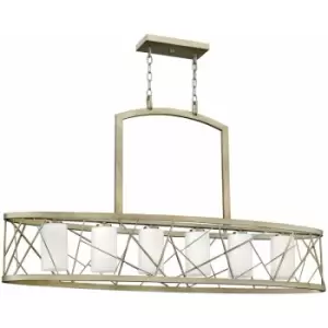 Image of Loops - 6 Bulb Chandelier Hanging Pendant LIght Silver Leaf LED E27 75W Bulb
