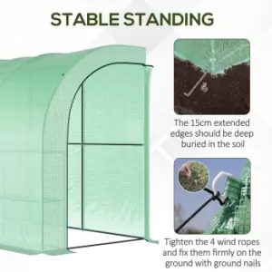 Image of Outsunny Walk-in Tunnel Wall Greenhouse With Windows And Doors 2 Tiers