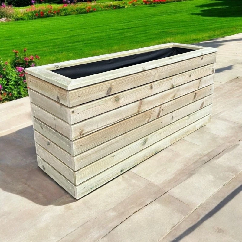 Image of Buttercup Farm London Garden Planter - Pressure Treated Wood - L90 x W40 x H40cm in Brown Brown Unisex