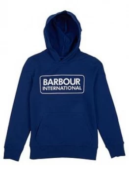 Image of Barbour International Boys Large Logo Hoodie - Inky Blue