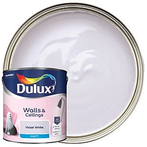 image of Dulux Violet White Matt Emulsion Paint 2.5L