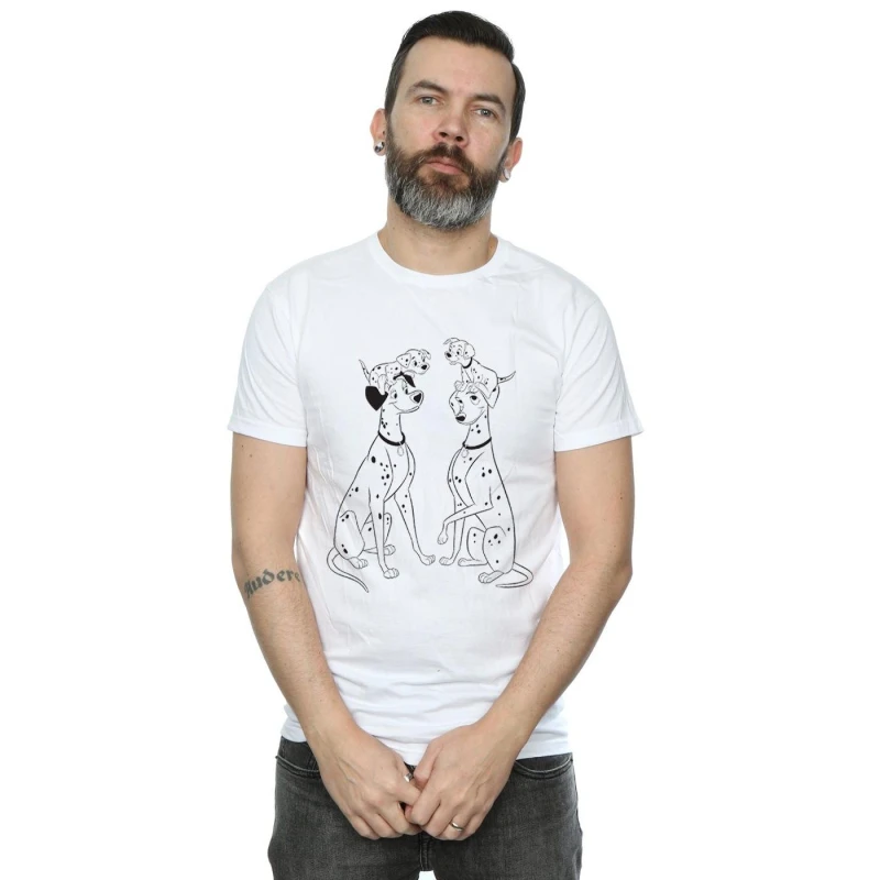 Image of Disney Men 101 Dalmatians Family T-Shirt in White Size: Small White S Male 5057864081190