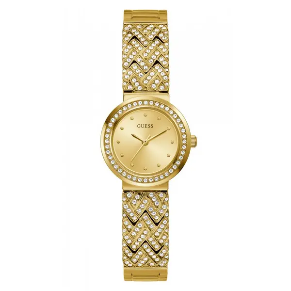 image of Guess Watches Ladies Treasure Stainless Steel Gold Tone Watch GW0476L2