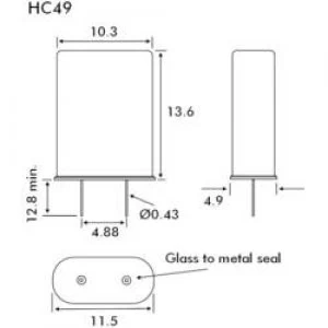 Image of Quartz crystal EuroQuartz QUARZ HC49 HC49 10.000 MHz