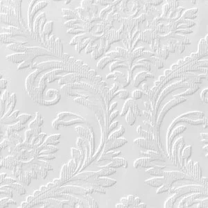 image of Anaglypta Luxury High traditional White Damask Blown Wallpaper