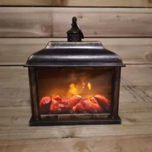 Image of Christmas Fireplace Lantern Bronze Modern Roof