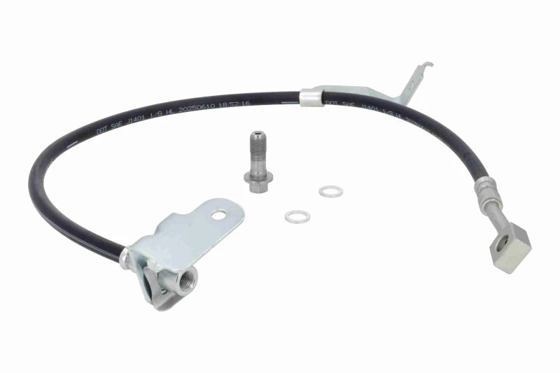 Image of VAICO V58-0132 Brake Hose Green Mobility Parts Front Axle Left Brake Hose (83)
