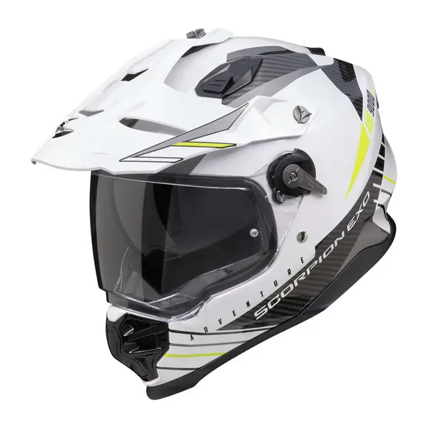 Image of Scorpion ADF-9000 AIR Feat White Black Neon Yellow Adventure Helmet Size L