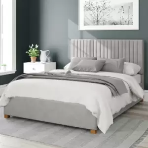 Image of Aspire Grant Velvet Kingsize Ottoman Bedframe - Light Silver