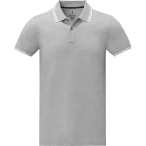 Image of Elevate Mens Amarago Short-Sleeved Polo Shirt (L) (Heather Grey)