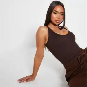 I Saw It First Rib Scoop Neck Bodysuit - Brown