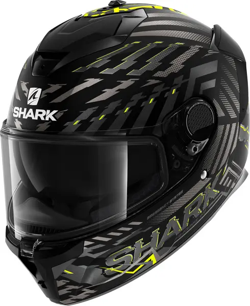 Image of Shark Spartan GT Bcl. Micr. E-Brake Mat Mat Black Yellow Anthracite KYA Full Face Helmet XL
