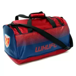 image of West Ham United FC Official Fade Holdall Bag (25cm x 22cm x 42cm) (Claret/Navy)