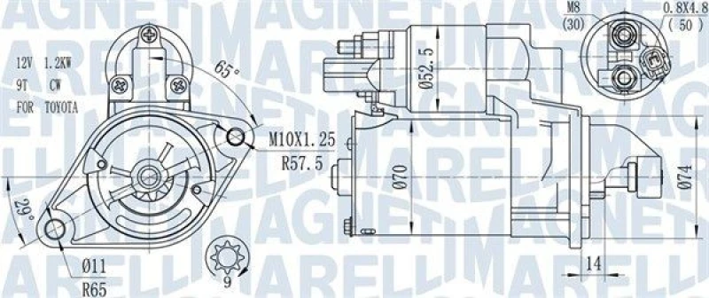 Image of MAGNETI MARELLI Starter motor MAGNETI MARELLI 063721450010
