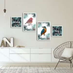 Image of 4PBCT-11 Multicolor Decorative Framed MDF Painting (4 Pieces)