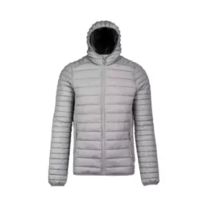 image of Kariban Mens Lightweight Hooded Down Jacket (M) (Marl Silver)