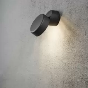 image of Konstsmide Vicenza Outdoor Modern Wall Light, Black, High Power LED, 4W, IP44