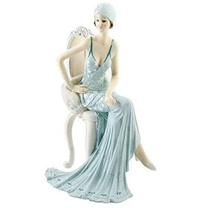 Image of Broadway Belles - Lady in Teal Dress Sitting on Chair