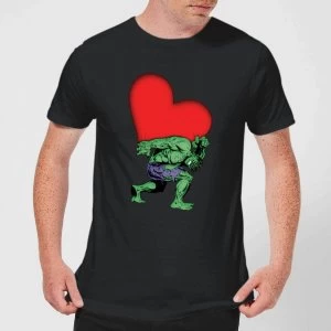 Image of Marvel Comics Hulk Heart T-Shirt - Black - 3XL - Black