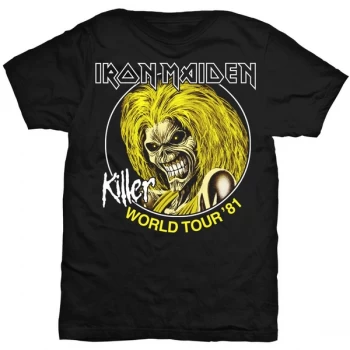 Image of Iron Maiden - Killer World Tour 81 Unisex XX-Large T-Shirt - Black