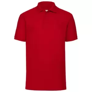 Image of Fruit Of The Loom Mens 65/35 Pique Short Sleeve Polo Shirt (3XL) (Red)
