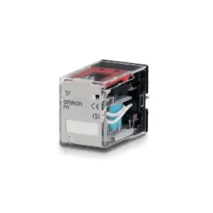 Image of Relay, Plug-in, 14-Pin, 4PDT, 5A, Mechanical Indicator, Label Facility, 12 VDC
