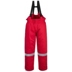 Image of Biz Flame Mens Flame Resistant Antistatic Winter Bib and Brace Red 2XL