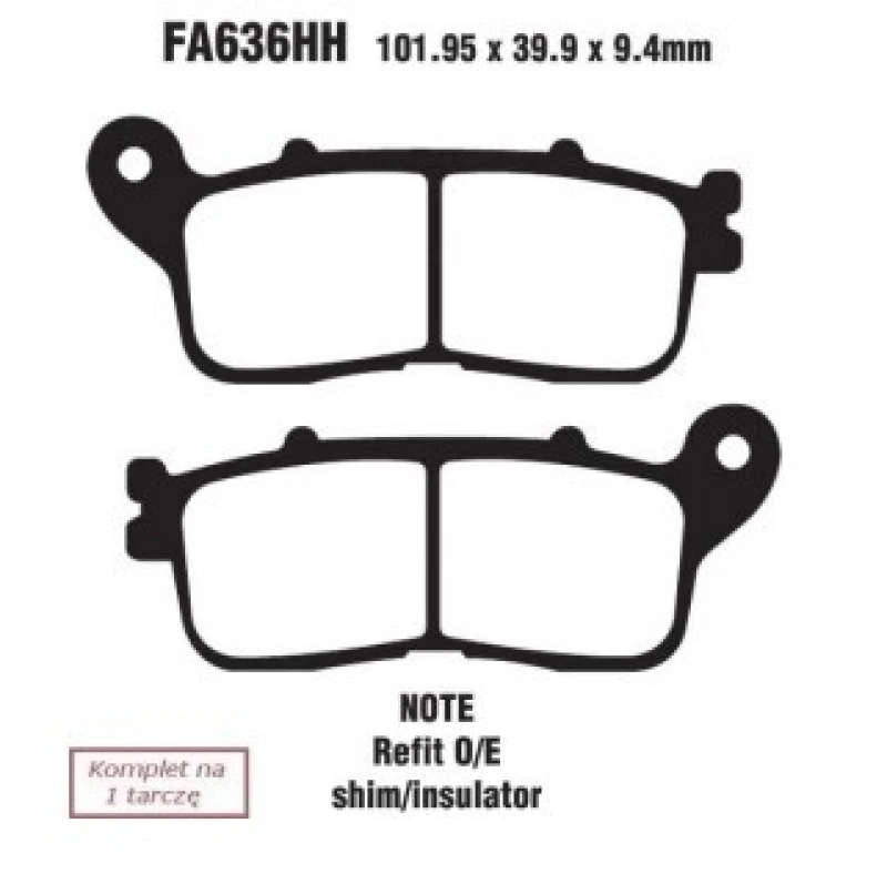 Image of EBC Brakes FA636HH Brake pad set Brake Pad Set,disc brake (402)