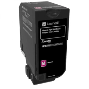 image of Lexmark 74C2HM0 Magenta Laser Toner Ink Cartridge